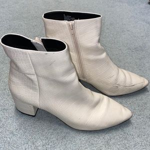 Express White Patterned Ankle Boots